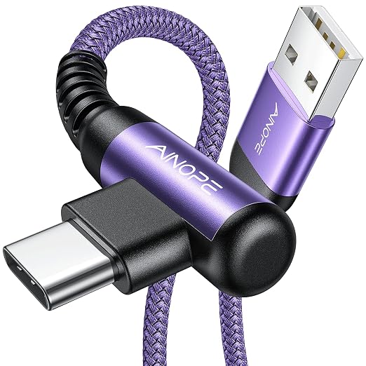 AINOPE USB C Charger Cable, 3.1A Type C Charger Cable Fast Charging, [2 Pack, 2M] Right Angle USB c Fast Charger Cable Compatible with Samsung Charger Type c, Huawei, Google Pixel, Sony Xperia, LG