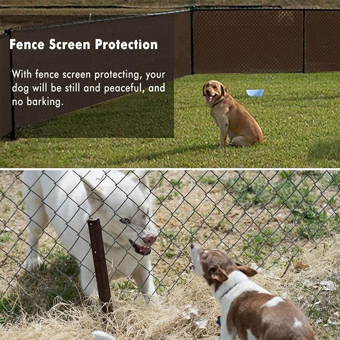 UPGRADE Privacy Fence Screen 6'x10' Brown Outdoor 90% Visibility Blockage 170 GSM Mesh Shade Cover Panels for Backyard,Balcony,Home Decoration with Zip Ties,Customized Avaliable