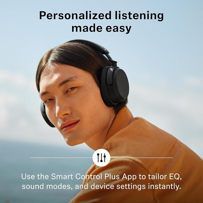 Sennheiser ACCENTUM Wireless Bluetooth Headphones Noise Cancelling - Up to 50HR Playtime, Hybrid Noise Cancelling (ANC), All-Day Comfort, Bluetooth Over Ear Headphones for School, Traveling, Black