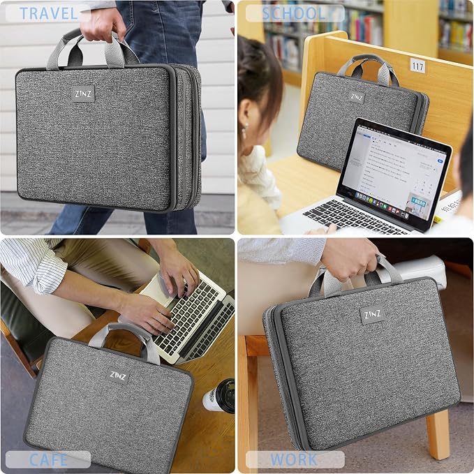 ZINZ Expandable Laptop Case 15.6 Inch Sleeve, Protective Carrying Case Compatible with MacBook Neo 16", MacBook Pro 16"/15.4", Dell XPS 16" and Most 15" 15.6" 16" Notebook，G01DG01