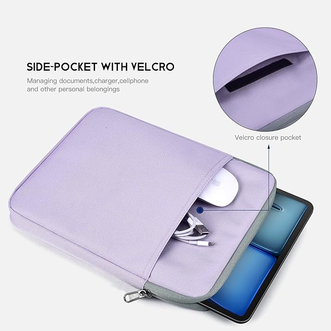 12.9 13 inch iPad Pro Sleeve Case for iPad Pro 13 inch M5 M4 & iPad Air 13" M2 M3 M4(2026) with Magic Keyboard, iPad Pro 12.9 inch M2 M1(6th/5th/4th/3rd Gen) Carrying Tablet Cover Bag -Purple