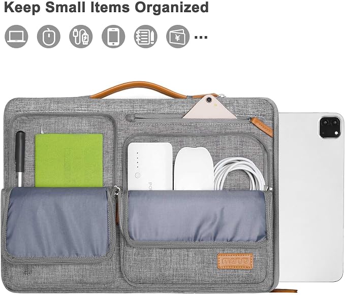 MOSISO 9-11 inch Tablet Sleeve Case for iPad A16 2025, iPad Air 11 inch M3 M2, iPad Pro 11 M4, iPad 10/9/8/7th, Galaxy Tab A9+/S9/S8/Plus 11, Side Open Carrying Bag with 4 Zipper Pockets, Gray