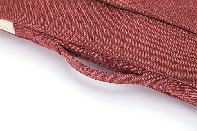 Kinmac 360° Protective Laptop Sleeve Case Bag Cover with Handle for MacBook Air 15 inch, and 15 inch-15.6 inch HP,Lenovo,Dell,ASUS,Acer Notebook Computer (Wine Red Canvas)