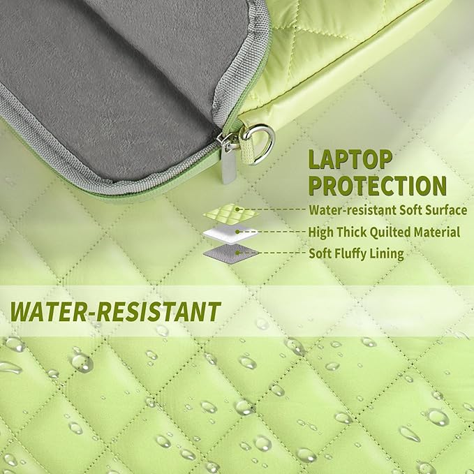 Puffy Quilted Laptop Sleeve with a Removable Shoulder Strap Compatible with MacBook Air 13 inch M2 A2681 M1 A2337 A2179 A1932 2023-2018/Pro 13 M2 M1 A2338 A2251 A2289 A2159 A1989 A1706 A1708