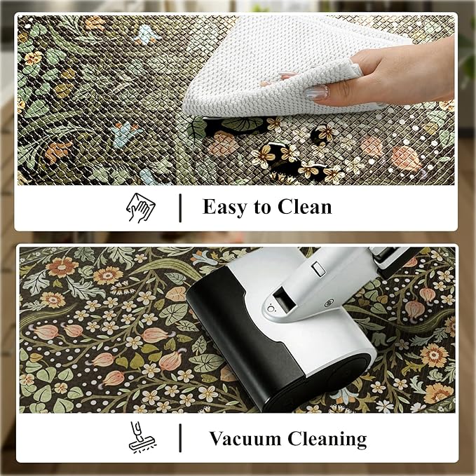 Collive Kitchen Mats Cushioned Anti Fatigue, Non Slip Waterproof Kitchen Floor Mat Black Sink Rug, Modern Comfort Desk Standing Rugs for Bedroom, Office, Laundry, 24''x59''
