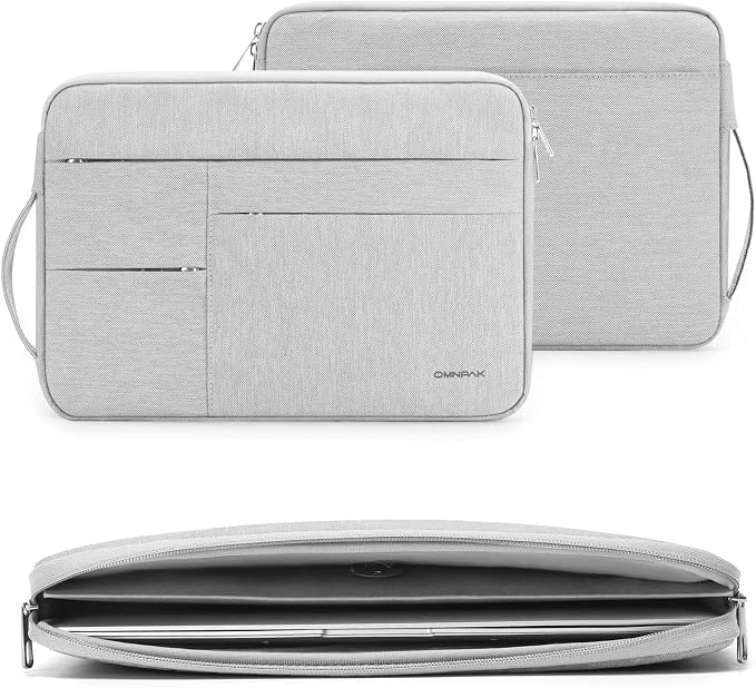 Omnpak 13-inch Laptop Sleeve Case for MacBook Neo A18 Pro/MacBook Air M5, Water-Resistant Protective Case with Side Handle and Pockets Carrying Case for 13-14" MacBook Air/Pro M5/M4/M3/M2/M1