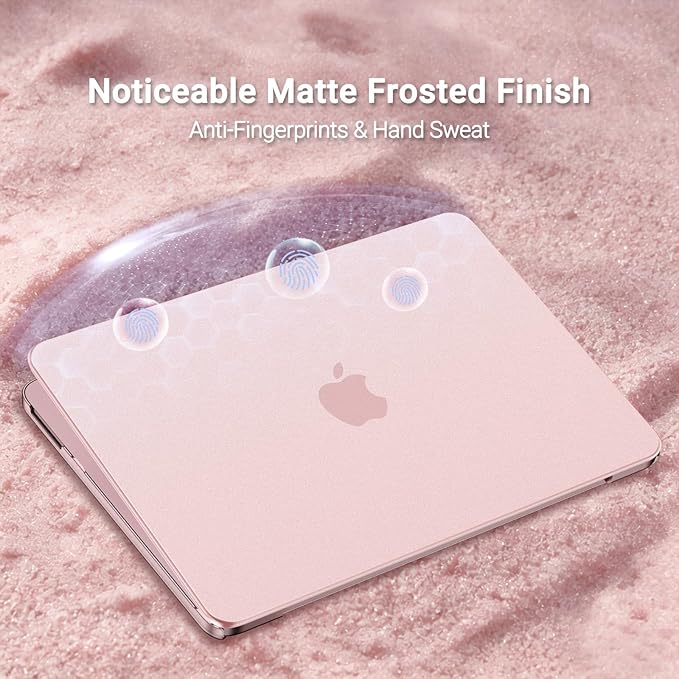 MOSISO Compatible with MacBook Neo Case 13 inch 2026 Release A3404, Seamlessly Closes Scratches & Fingerprints Resistant Hard Shell&Sixteen Grid Puffy Bag&Keyboard Skin&Type C&Screen Film, Blush