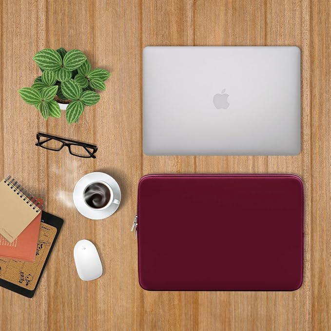 RAINYEAR 13 Inch Laptop Sleeve Case with Accessories Pouch, Compatible with 13.3" MacBook Air/Pro M1 M2 M3 M4 M5 A3449 A3240 A3113 A2681 A2338 (Red)