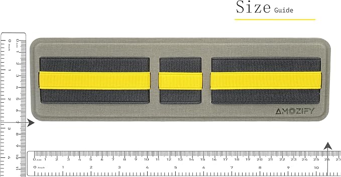 AMOZIFY® Space-Efficient Anti-Slip Organizer, Mouse Holder for Laptop Stick On, 3-Slot Band Laptop Pocket Adhesive | Hard Drive Holder (Gray-Yellow)