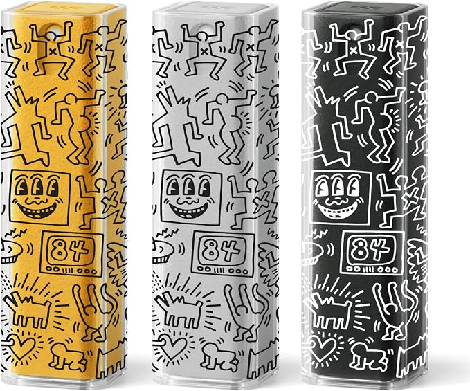 am Screen Cleaner Mist Spray with Microfiber Cloth – Alcohol-Free Screen Cleaning Kit for Phones, Tablets, Laptops, TVs & Car Displays, 3 Pack, Keith Haring