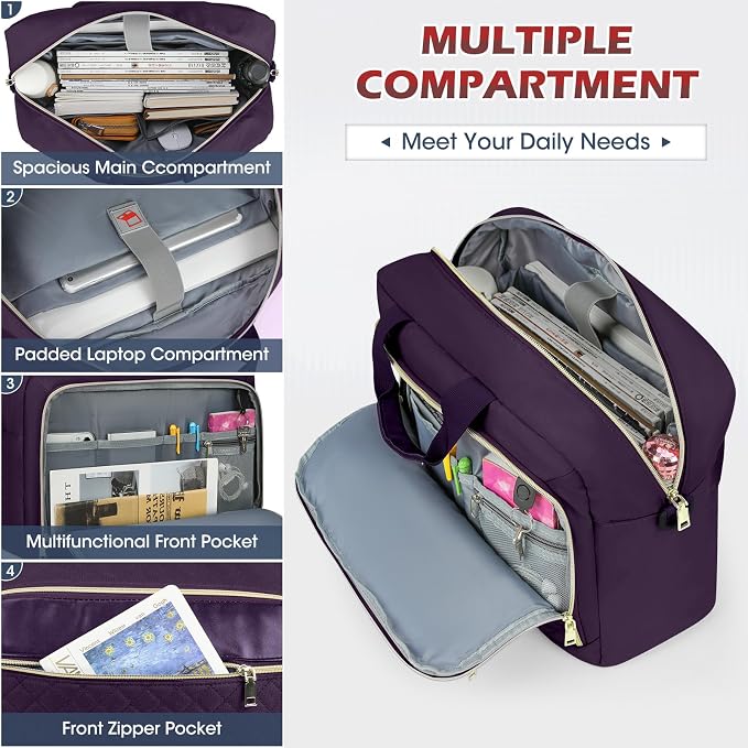 NEWHEY Laptop Bag 17.3 Inch Laptop Briefcase for Women Men Waterproof Shoulder Messenger Bag Large Computer Bag for Business Office Work College, Purple