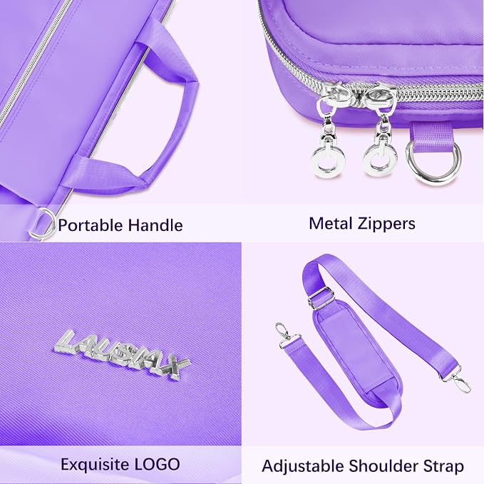 Laptop Case Bag Women Men Computer Sleeve Compatible with MacBook/Dell/HP/Acer/ASUS/LG, Waterproof Shoulder Carrying Briefcase, Purple, 15.6-16 Inch