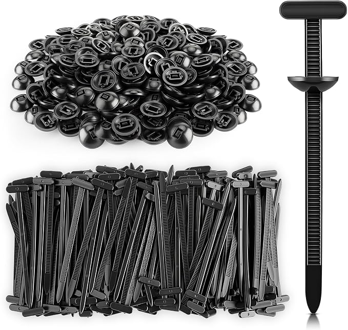 AUTOKAY 200 Pcs Nylon Universal Cable Tie Buckle Zip Tie, Car Strap Style Zip Ties, Plastic Push Rivet Auto Body Parts Trim, Bumper Retainer Fender Liner Door Panel Fastener Wire Bundling, Home&Garage