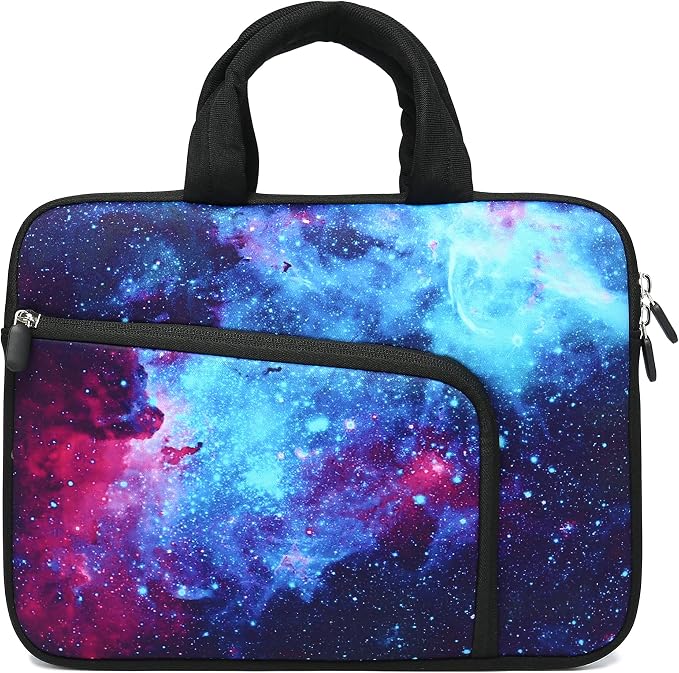 14 15 15.4 15.6 inch Laptop Handle Bag Computer Protect Case Pouch Holder Notebook Sleeve Neoprene Cover Soft Carrying Case with Extra Pockets for Dell Lenovo Toshiba HP Chromebook ASUS Acer(Galaxy)