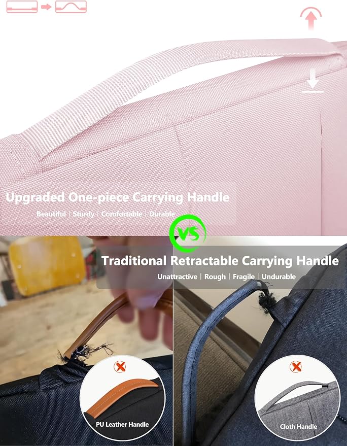 HYZUO 14-15 Inch Laptop Sleeve Bag for MacBook Air 15 M5 A3448 M4 M3 M2 2026-2023, MacBook Pro 15, 15" Surface Laptop, XPS 14/15 Plus, Notebook Case for 14" HP Dell Lenovo Asus Acer, Pale Pink