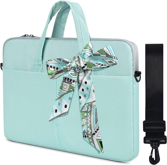 17.3 Inch Laptop Shoulder Sleeve Bag, Girls Women Briefcase Handbag for HP Envy 17 17t/Pavilion 17, Dell Inspiron 17/G3 G7 17.3, Lenovo ideapad L340, Acer Aspire 17.3, ASUS ROG MSI GS75 17.3 Case,Mint