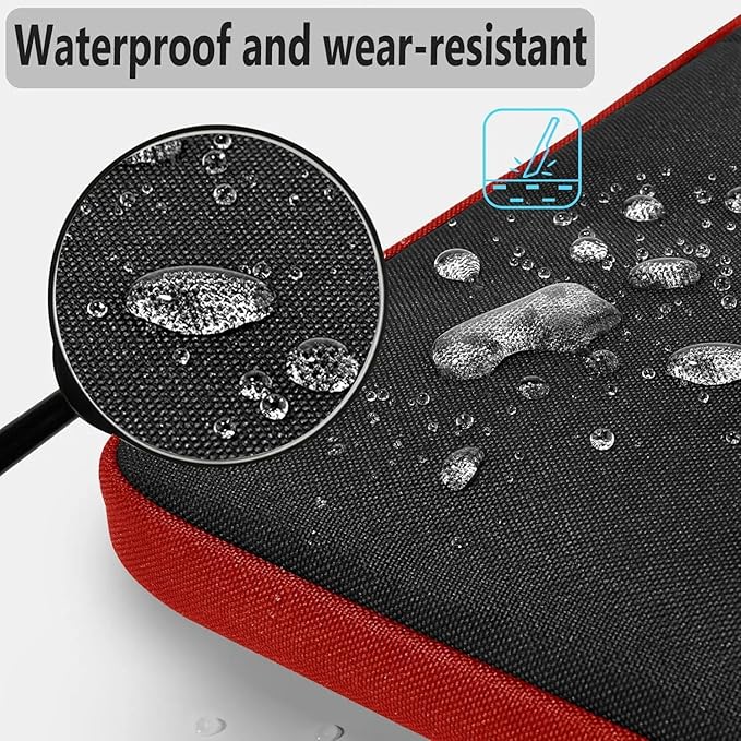 Hseok Laptop Shoulder Bag 15-15.6 inch Shockproof Water-Resistant HandBag with Small Case Compatible with MacBook Pro Neo 16" M5 M4 M3 M2 M1, Mac Pro Air 15", XPS 15/16, Most 15" 15.6" 16",Red Zipper