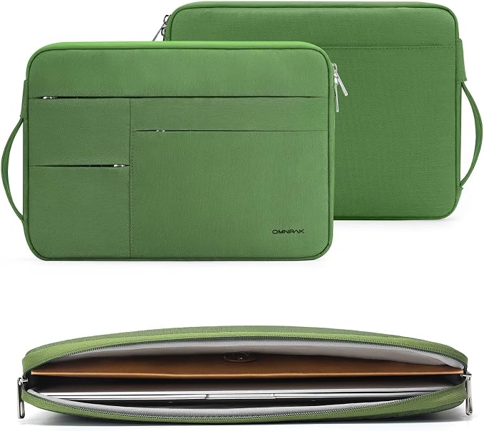 Omnpak 13-inch Laptop Sleeve Case for MacBook Neo A18 Pro/MacBook Air M5, Water-Resistant Protective Case with Side Handle and Pockets Carrying Case for 13-14" MacBook Air/Pro M5/M4/M3/M2/M1