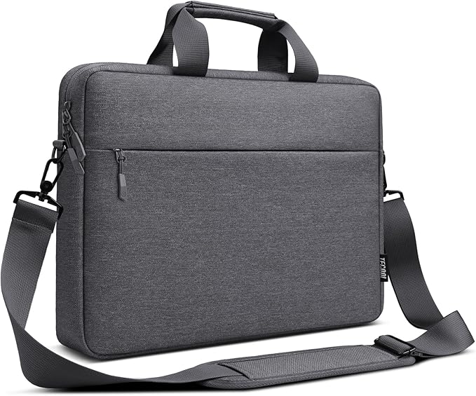 TECOOL Laptop Bag 15 15.6 16 Inch, Waterproof Messenger Bag Computer Case Sleeve Briefcase with Shoulder Strap for 15.6 16 Inch Acer ASUS Lenovo HP Dell Laptop, MacBook Pro 16 M4 M3 M2 M1, Dark Grey