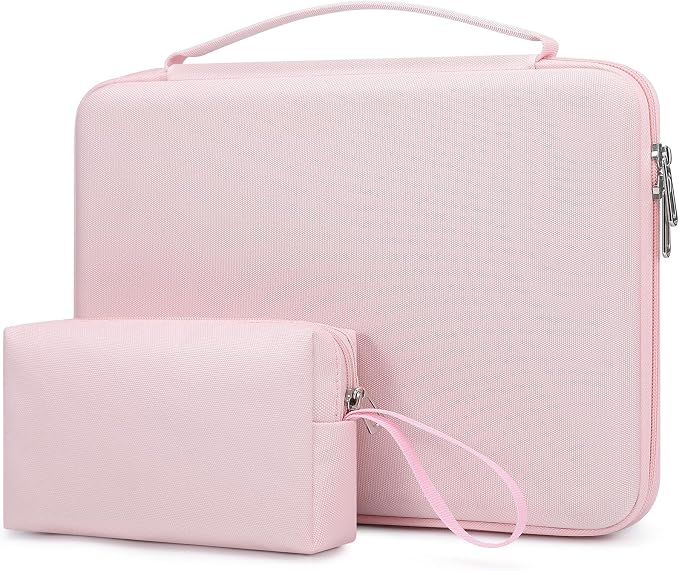 HYZUO 17-17.3 Inch Hard Shell Laptop Sleeve Case for 17" 17.3" HP/Dell/ASUS/Lenovo/LG/Toshiba/MSI Gaming Laptop/Razer Blade 17/18, Notebook Protective Cover for Men Women, Pale Pink
