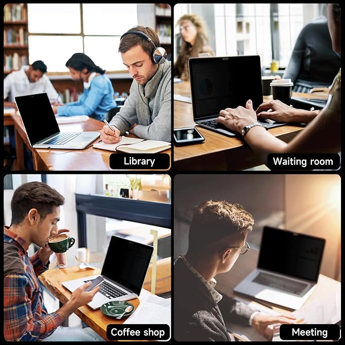 IPROKKO 360° Privacy Screen MacBook Pro 13 inch (2016, 2017, 2018, 2019, 2020, 2021, 2022, M1, M2) & MacBook Air 13" (2018-2021, M1), Matte Anti Glare Blue Light 13.3In Mac Scratch Resistant Laptop Screen Protector Filter