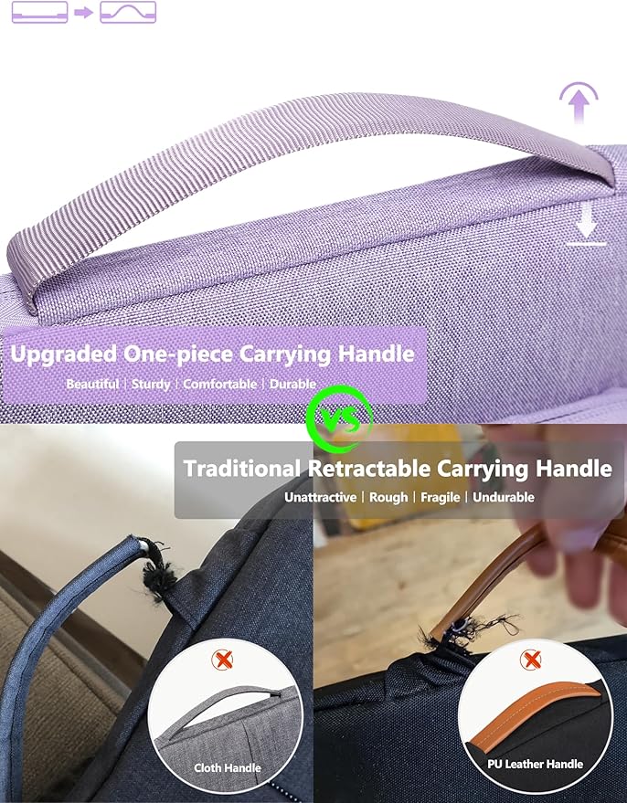 HYZUO 13 Inch Laptop Bag Sleeve Case for MacBook Air 13 M5 M4 M3 M2 M1 A3449 2026-2018, 13" MacBook Neo 2026 A3404, MacBook Pro 13 M2 M1 2026-2016, iPad Pro/Air 13, Surface Pro, XPS 13, Lilac Purple