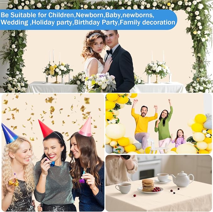 10x20ft Beige Photography Backdrop, High Density Polyester Fiber Photo Background Cloth is Foldable and Machine Washable, Suitable for Photo Background Video Photography Studios