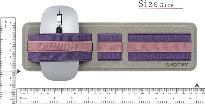 AMOZIFY® Space-Efficient Anti-Slip Organizer, Mouse Holder for Laptop Stick On, 3-Slot Band Laptop Pocket Adhesive | Hard Drive Holder (Purple-Pink)