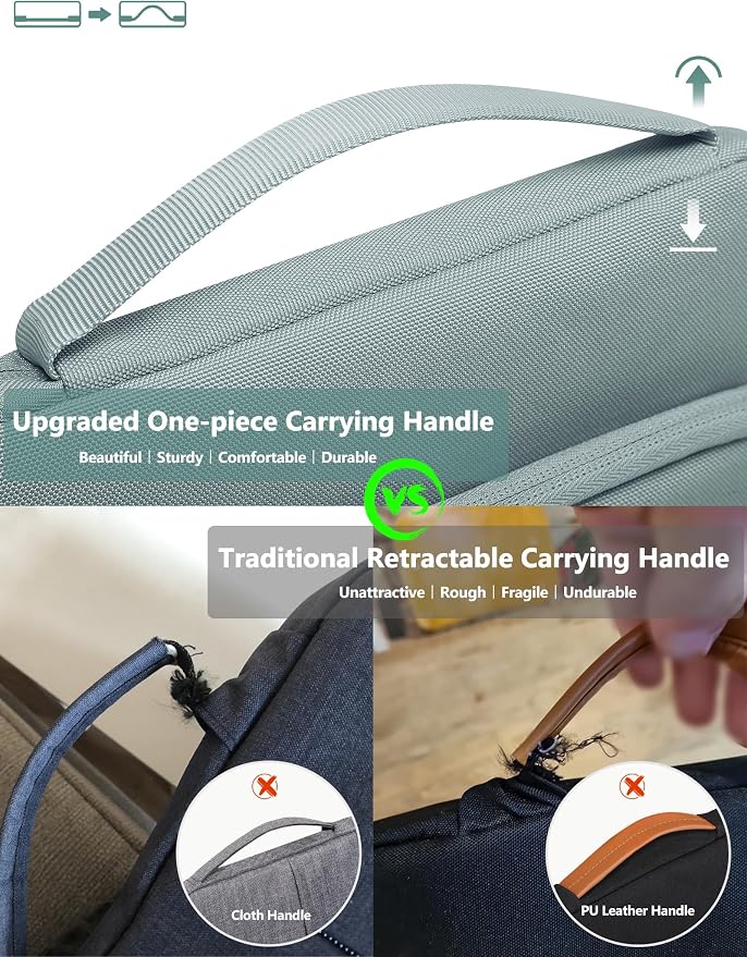 HYZUO 13.3-14 Inch Laptop Bag Sleeve for MacBook Pro 14 M5 M4 M3 M2 M1 Pro/Max A3426 A3427 2026-2021, MacBook Air/Pro 13.3, 13.8"-13.5" Surface Laptop/Book, Notebook Case for 13" Dell HP, Ash Blue