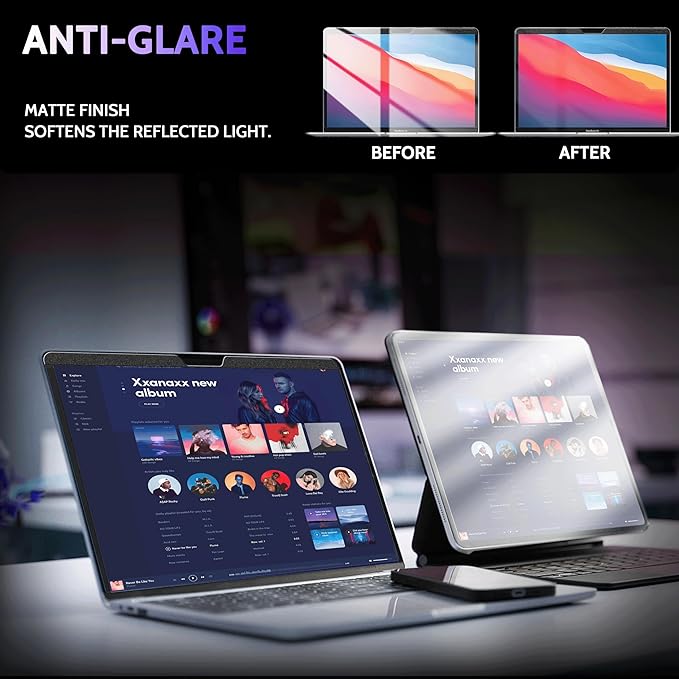Peslv Magnetic Anti Blue Light Screen Protector for MacBook Air 13 Inch (2018-2021, M1), Removable Glare Filter for 13.3" Mac Laptop Computer