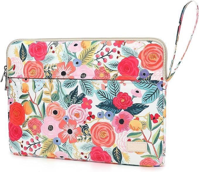 Laptop Sleeve Case Bag Cover with Pocket for MacBook Pro 16 and 16 inch HP Lenovo Dell ASUS Acer Notebook Computer(Garden Rose, 16 inch)