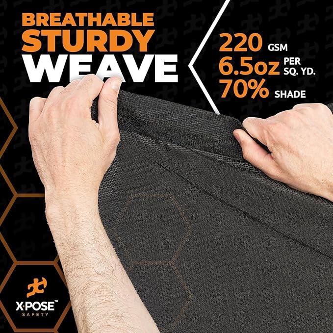 Heavy Duty Mesh Tarp 30' x 40' - Bulk Full Pallet (10 Pack) Multipurpose Black Protective Cover with Air Flow - Use for Shade, Fences, Canopies, Dump Trucks – Weatherproof & Durable by Xpose Safety
