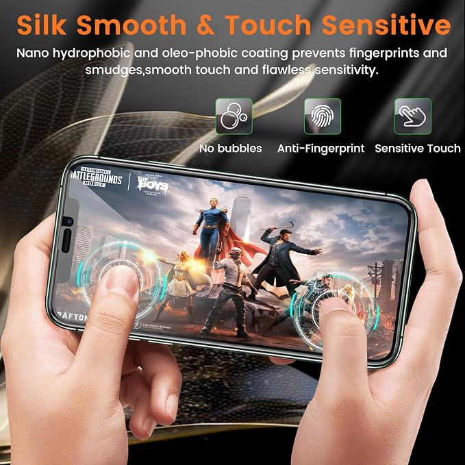 Lesakit 3+3 Pack Privacy Screen Protector for iPhone 11 Pro Max 6.5-Inch with 3 Pack Camera Lens Protector, Anti Spy Tempered Glass Film 9H Hardness Bubble Free Case Friendly