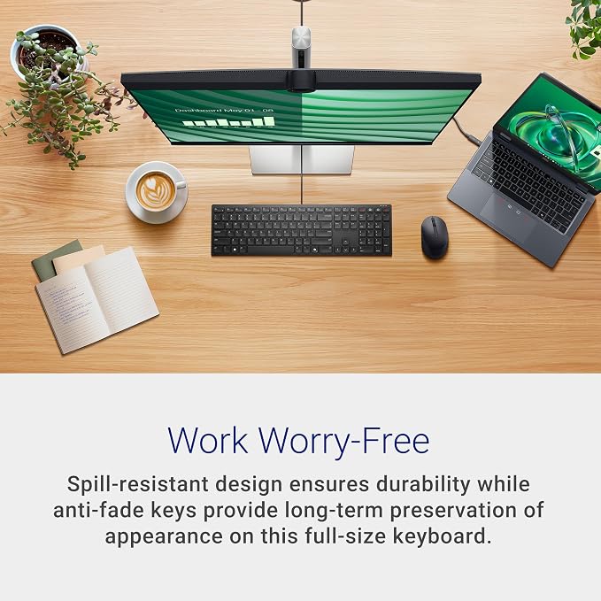 Dell KB525C Wired Collaboration Keyboard - USB-C & USB-A Versatile connectivity, 15 Programmable Shortcuts Keys, Collaboration Keys - Zoom & Microsoft Teams, Copilot Key, Silent Keys - Black