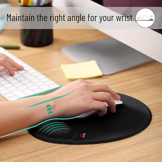 Mr. Pen- Ergonomic Mouse Pad with Wrist Rest, Breathable Fabric with Memory Foam Cushion, Non-Slip Rubber Base, Gel Mouse Pad with Wrist Support