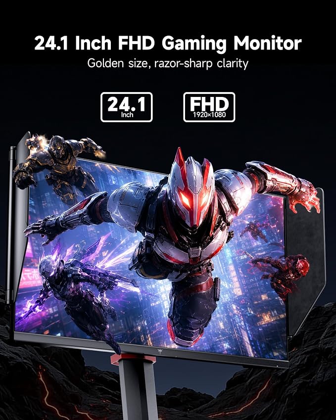 KTC 25M1 400Hz Gaming Monitor, Fast TN 24.1 Inch FHD PC Monitor 240Hz, 0.5ms GTG, Adaptive Sync, DAC, Vertical Monitors with Shielding Hood, HDMI DP Port, Tilt Swivel Pivot Height Adjustment, VESA