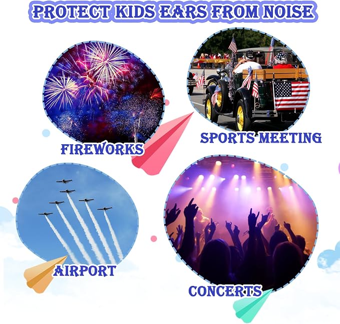 ZOHAN EM030 Kids Ear Protection, Noise Cancelling Headphones Ear Muffs for Autism Sensory, Safety Noise Reduction Hearing Protection for Monster Truck/Concerts/Fireworks/Air Shows