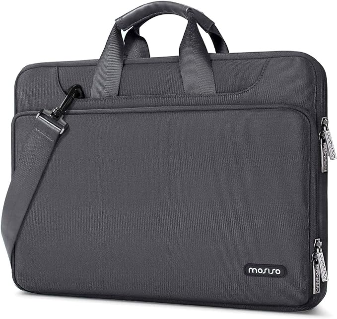 MOSISO 360 Protective Laptop Bag 13.3 inch, 13-14 inch Computer Bag Compatible with MacBook Air 13 inch/Pro 13 inch/Pro 14 inch,HP,Dell,Notebook, Laptop Carrying Case with Strap&Handle, Slate Gray