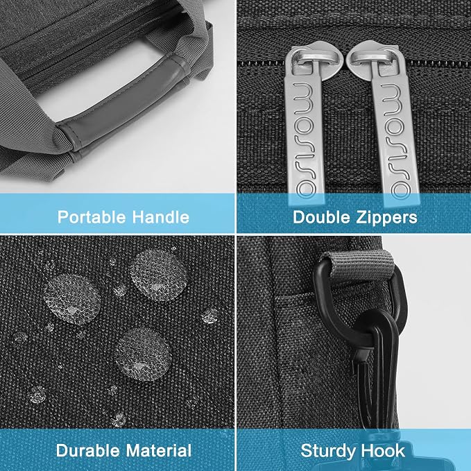 MOSISO Laptop Shoulder Bag 15.6 inch, 15-15.6 inch Computer Bag Compatible with MacBook Pro 16 inch, HP, Dell, Lenovo, Notebook with 2 Raised&1 Flapover&1 Horizontal Pocket&Handle&Belt, Slate Gray