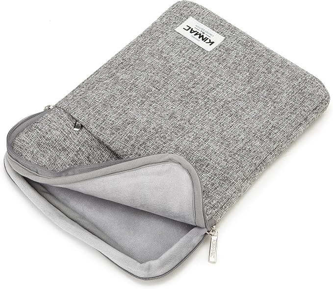 Kinmac 360° Protective Vertical Laptop Sleeve Case Cover Bag (Snow Grey, 15 inch-15.6 inch)