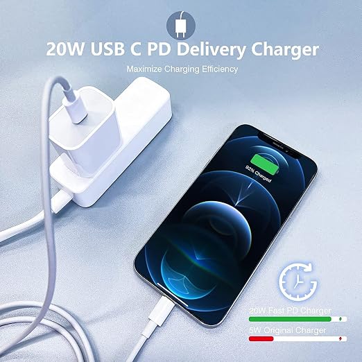 iPhone 13 12 11 Fast Charger, 3Pack [Apple MFi Certified] Lightning Cable Cord 20W Type C Charger USB C Fasting Charging Plug Adapter Compatible with Apple iPhone 13 Pro/12/11Pro Max/XS/XR/X/8/SE/iPad
