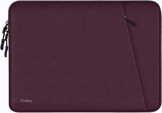 15.6 inch Laptop Sleeve, Shockproof Protective Computer Sleeve Cover with Accessories Pocket, Water Resistant Traveling Carrying Laptop Bag Compatible for MacBook Dell HP Acer Lenovo, Magenta