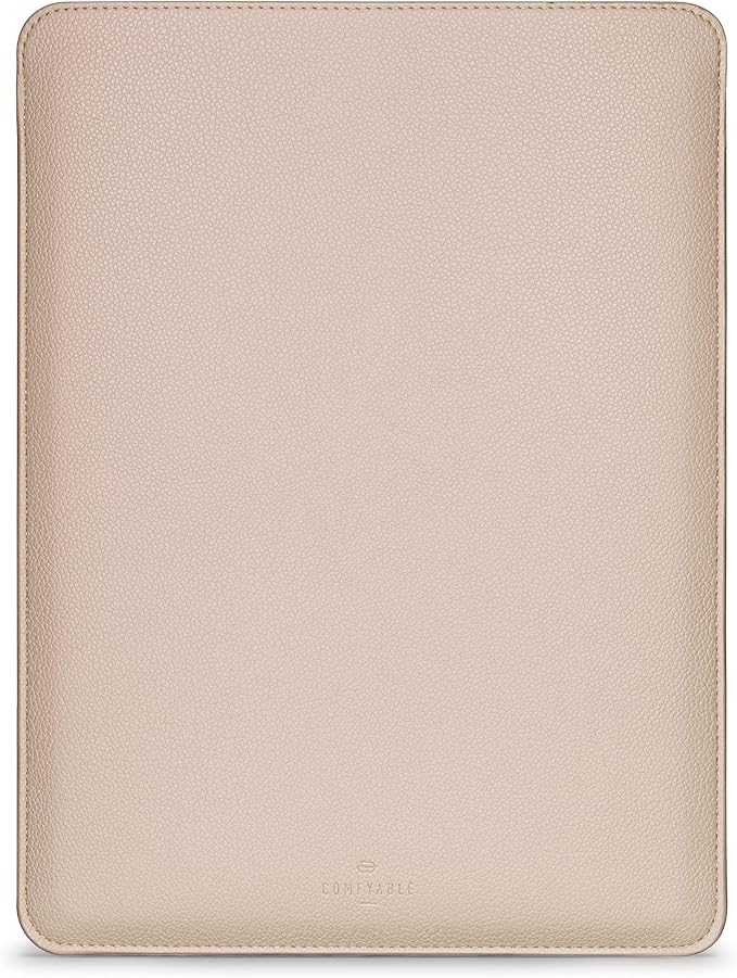 Comfyable Laptop Sleeve 13 Inch Precisely Compatible with MacBook Air M5 2026 & MacBook Pro/Neo A18, Faux Leather Cover Case, Sand