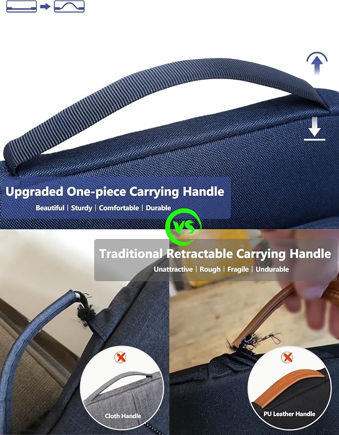 HYZUO 15-16 Inch Laptop Bag Sleeve for MacBook Pro 16 M5 M4 M3 M2 M1 Pro/Max A3428 A3429 2026-2019, 15" Surface Book, Notebook Case for 15" 15.6" Dell HP Lenovo Asus Acer Samsung, Navy Blue