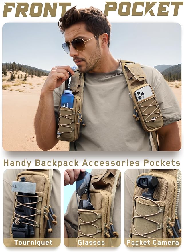 WYNEX Molle Backpack Accessories Pouch of Curve Design Version, Tactical Backpack Strap Pouch Hiking Backpack Attachment Pack