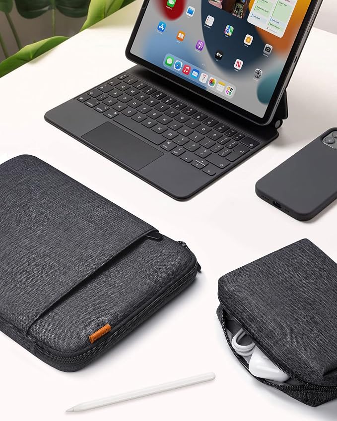 Inateck 360° Protective Laptop Bag with Accessory Bag, Compatible with 14-inch MacBook Pro/Max M4 M3 M2 M1 2021-2024, Black Gray
