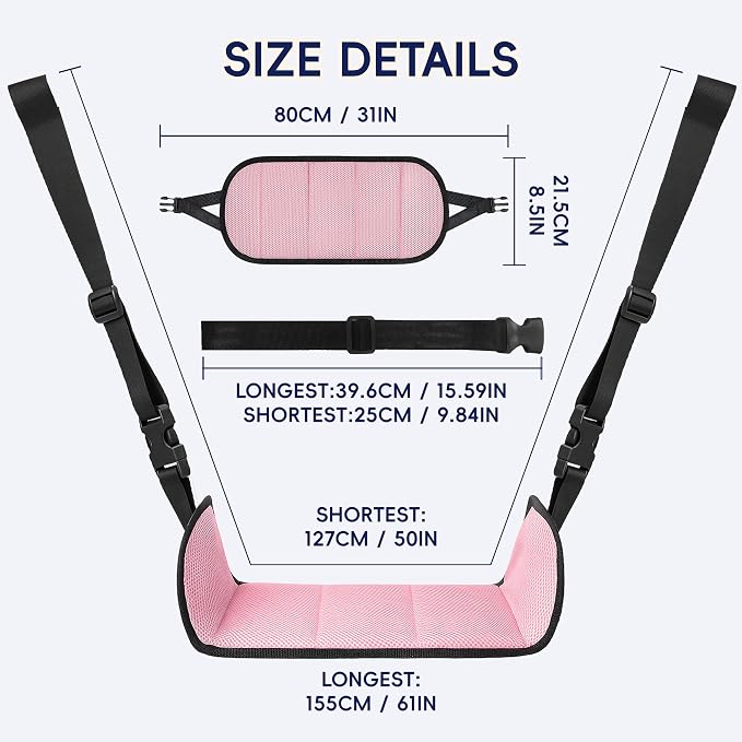 SPRING SEAON Wheelchair Foot Rest Hammock, Adjustable Leg Support Foot Sling with Soft Padded Base, Anti-Squeeze Footrest Replacement for Wheelchairs, Essential Wheelchair Accessories (Pink)