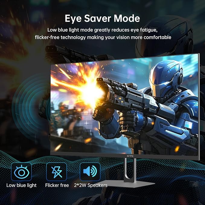 KTC 27 Inch QHD Gaming Monitor, 2K 200Hz Up to 210Hz 1ms Fast IPS Computer Monitor, HDR400, 1440P with Adaptive Sync, Built-in Speakers, HDMI Displayport, Tilt Adjustment, VESA Compatible, H27T22C-3