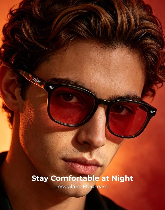 TIJN Premuim Blue Light Blocking Glasses for Women Men Square Frame Nerd Eyeglasses Anti Blue Ray Computer Screen Glasses