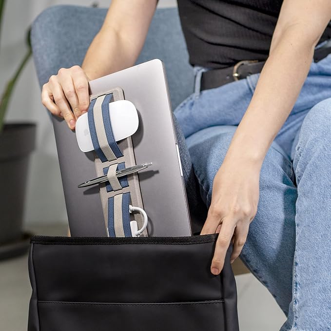 SHIFT Adhesive Portable Tech Organizer for laptops, notebooks, Backpack insert | Computer Accessories | External HD Holder. Stick-On | Sleeve | Fits 12"-17" Laptops & A4 Notebooks | CHRISTMAS GIFT